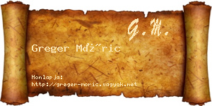 Greger Móric névjegykártya